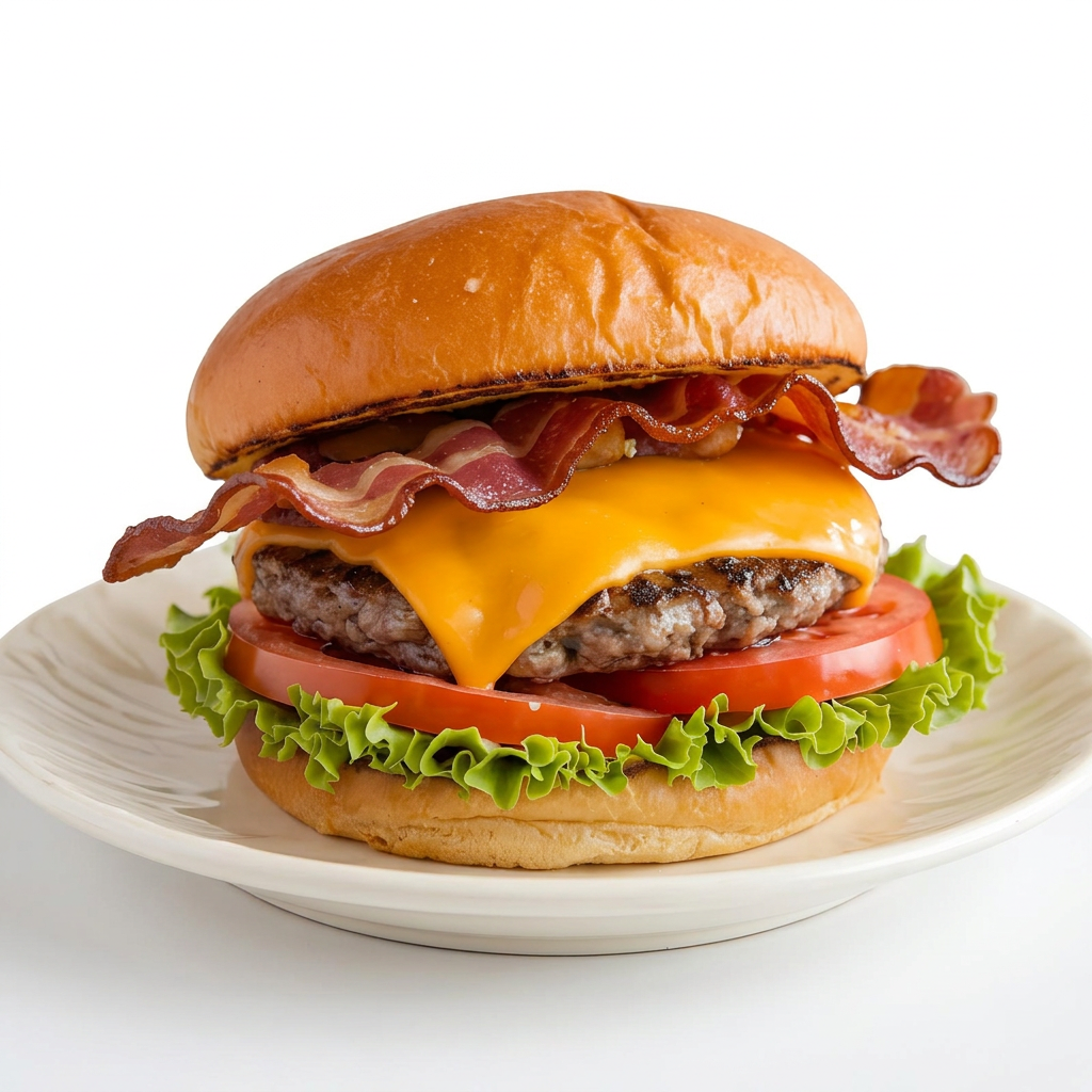 Hamburguesa Con Queso Y Tocino